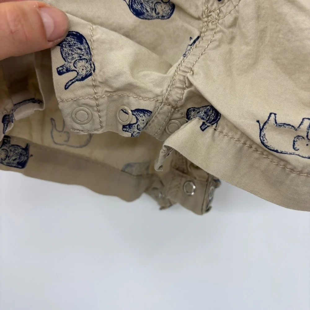 Just One You Carter's Elephant Shortalls Kids 3M Tan Safari Animal Overalls Cute